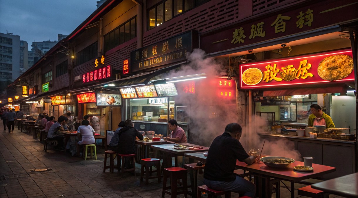 chinatown hawker leftovers consumption